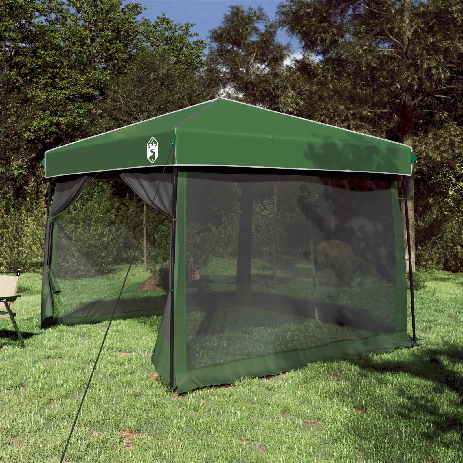 Set Di Tende Da Campeggio 2 Pcs Verde Taffeta E Tessuto