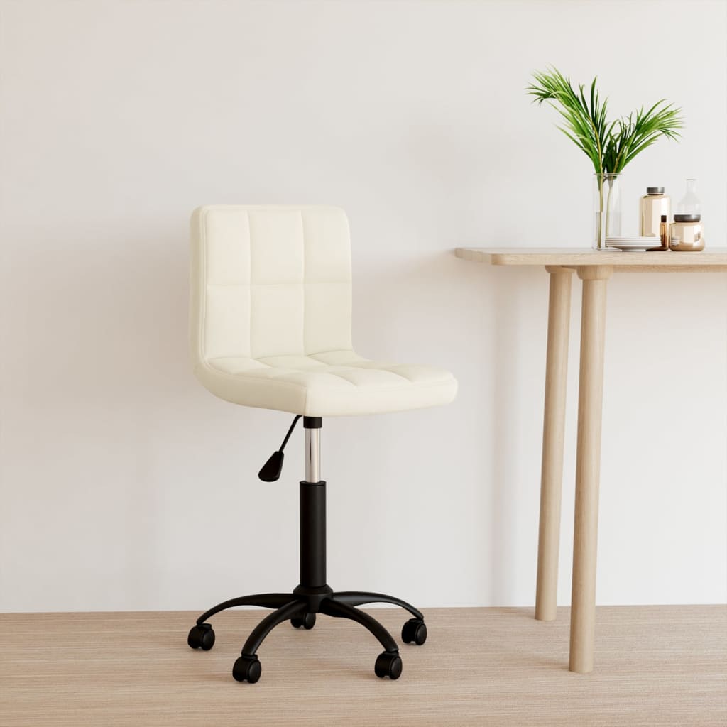 Sedia Girevole Da Ufficio Crema In Velluto
