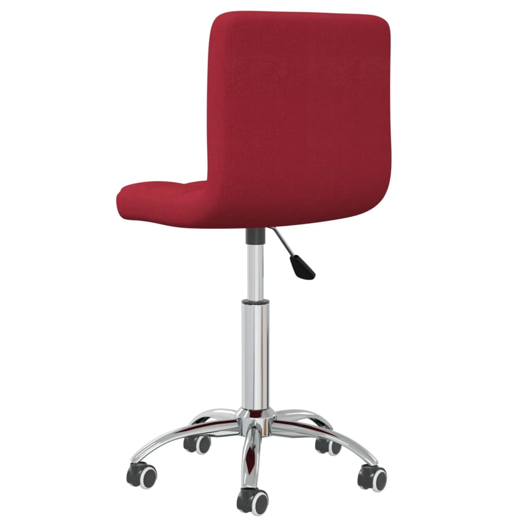 Sedia Da Ufficio Girevole Rosso Vino In Tessuto - Image 4