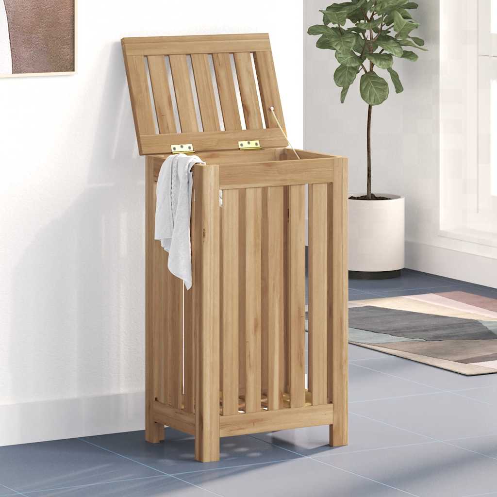 Cesto Del Bucato 35x25x60 Cm In Legno Massello Di Teak