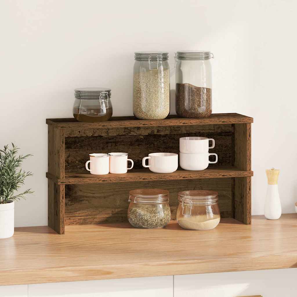 Scaffali Da Cucina Impilabili 2 Pz Legno Vecchio 60x15x16 cm
