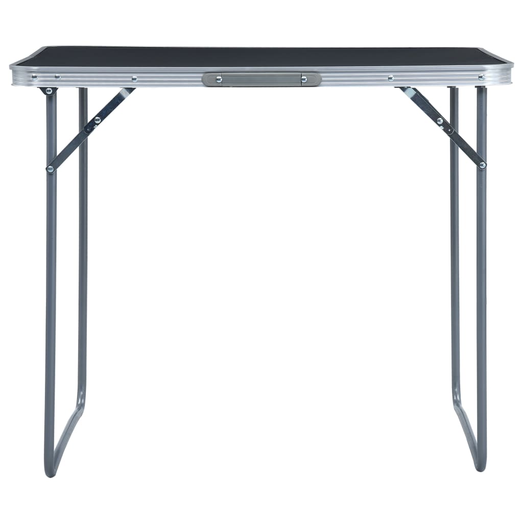 Tavolo Da Campeggio Pieghevole Telaio In Metallo 80x60cm Grigio