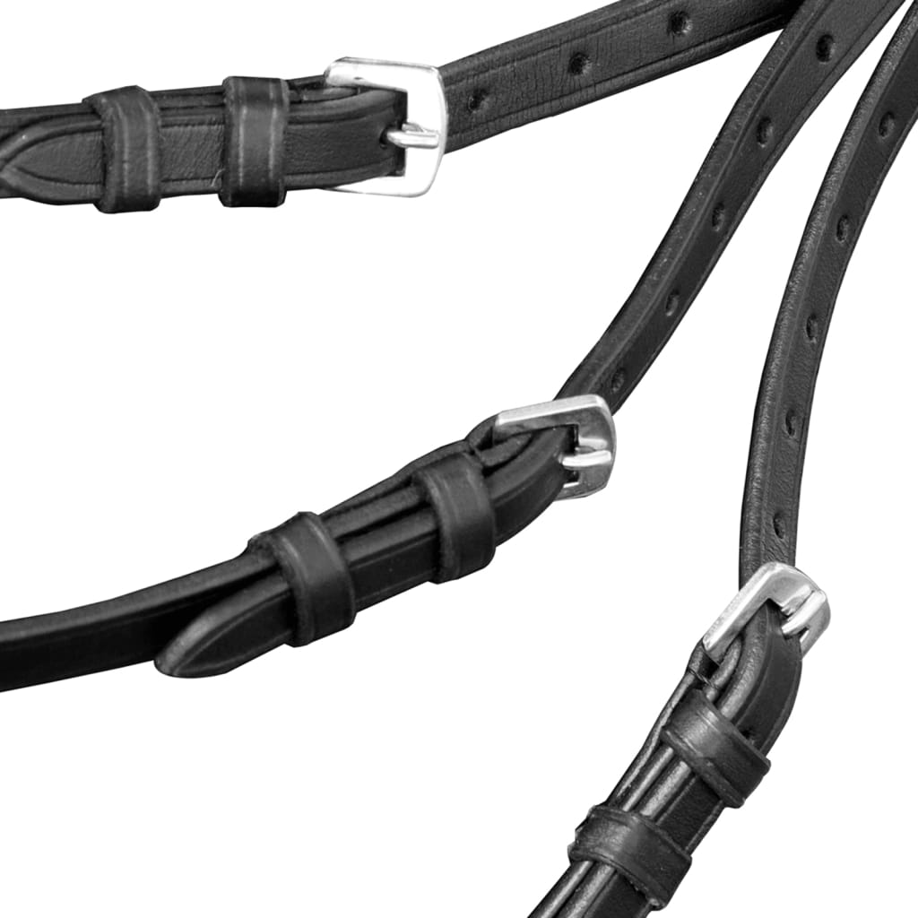 Briglie In Pelle Con Redini E Morso Nero Per Cavallo Full - Image 3