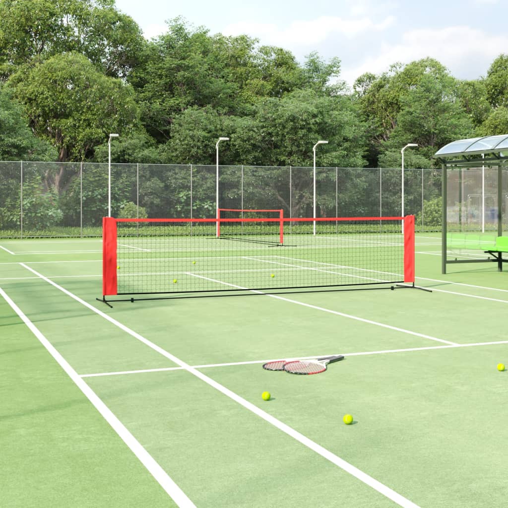Rete Da Tennis Nera E Rossa 400x100x87 Cm In Poliestere
