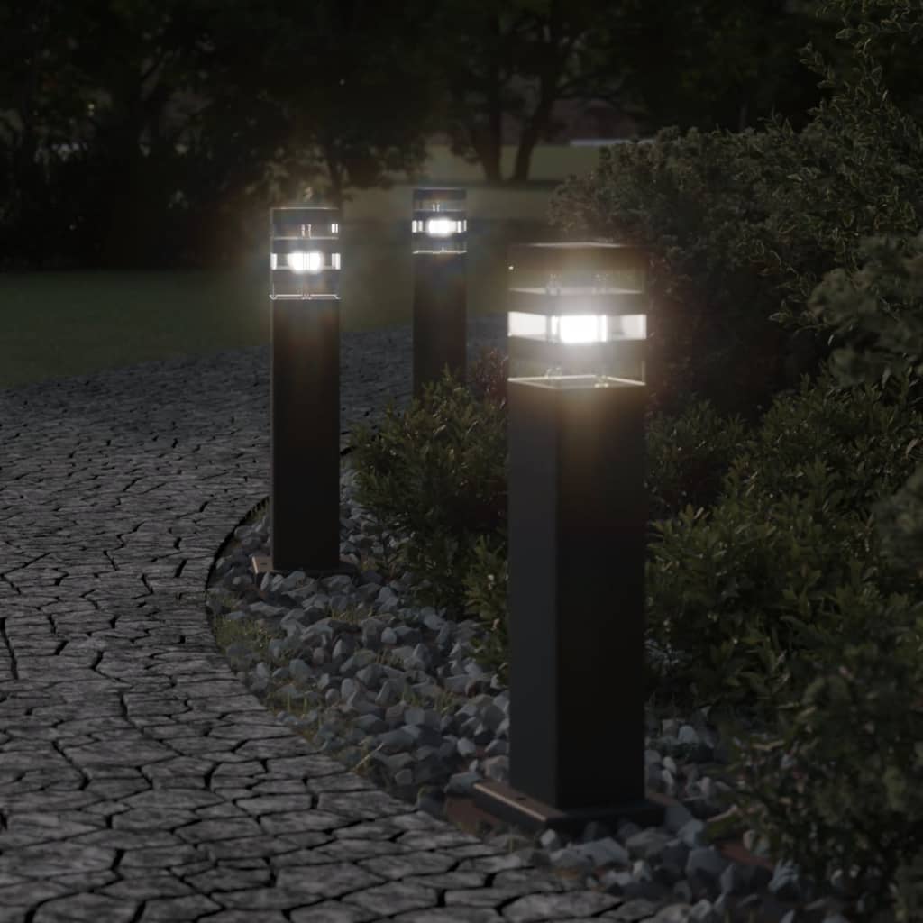 Lampada Da Terra Per Esterni Nera 50 Cm In Alluminio