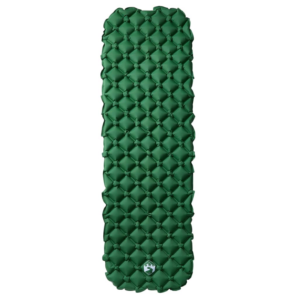 Materasso Da Campeggio Gonfiabile 1 Persona Verde 190x58x6 cm