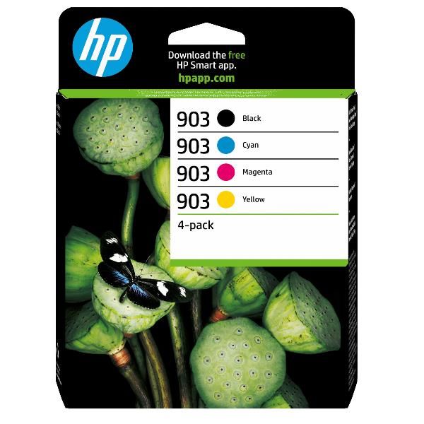 HP Confezione da 4 cartucce di inchiostro nero, ciano, magenta, giallo originali 903 (HP 903 - 4 pakker - sort, gul, cyan, m)