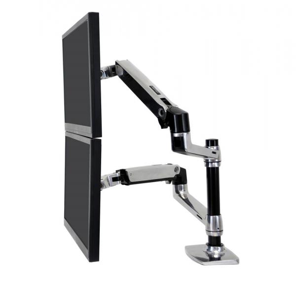 Ergotron LX Series Dual Stacking Arm 61 cm [24] Scrivania Argento (LX DUAL STACKING ARM - NOTEBOOK TFT OR 2X TFT)