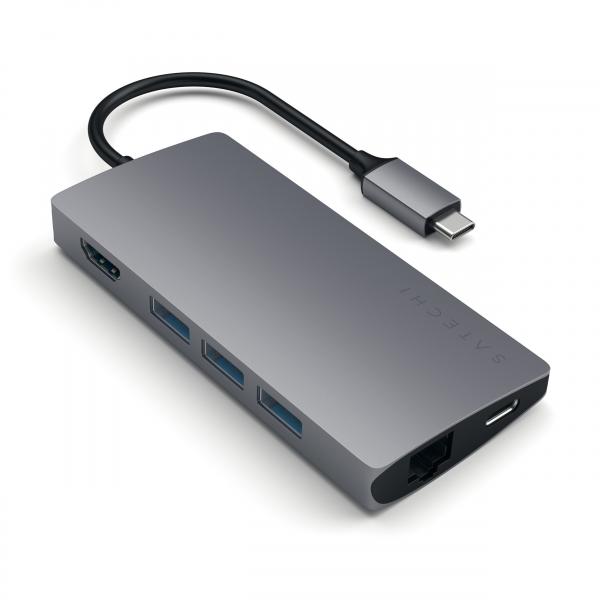 Satechi Multi-Port Adapter V2 Dock st. USB 3.2 Gen 1 [3.1 Gen 1] Type-C Grigio (Satechi Aluminum Multi-Port Adapter V2)