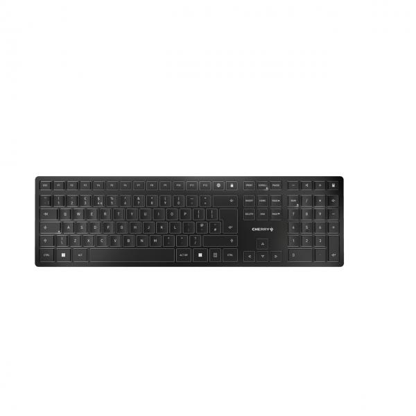 CHERRY KW 9100 SLIM tastiera Universale RF senza fili + Bluetooth QWERTY Inglese UK Nero (KW 9100 SLIM GB KEYBOARD - WIRELESS BLACK UK-ENGLISH) - Versione UK