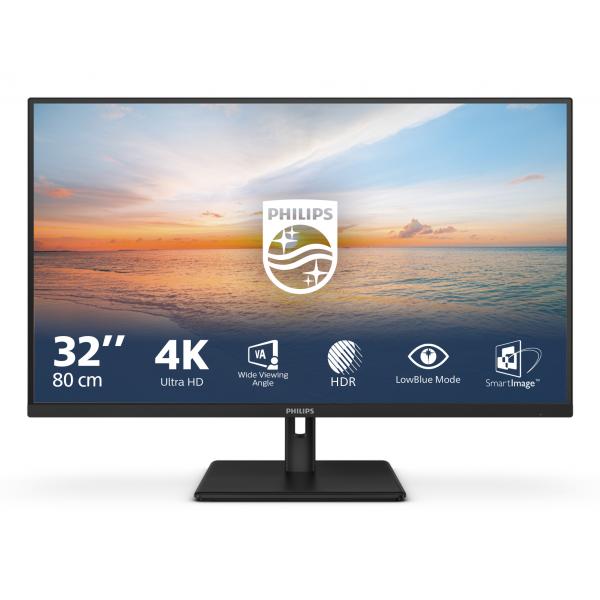 Philips Serie 1000 32E1N1800LA/00 Monitor PC 80 cm [31.5] 3840 x 2160 Pixel 4K Ultra HD LCD Nero (Philips 32E1N1800LA - 1000 Series - LED monitor - 32 [31.5 viewable] - 3840 x 2160 4K UHD [2160p] @ 6