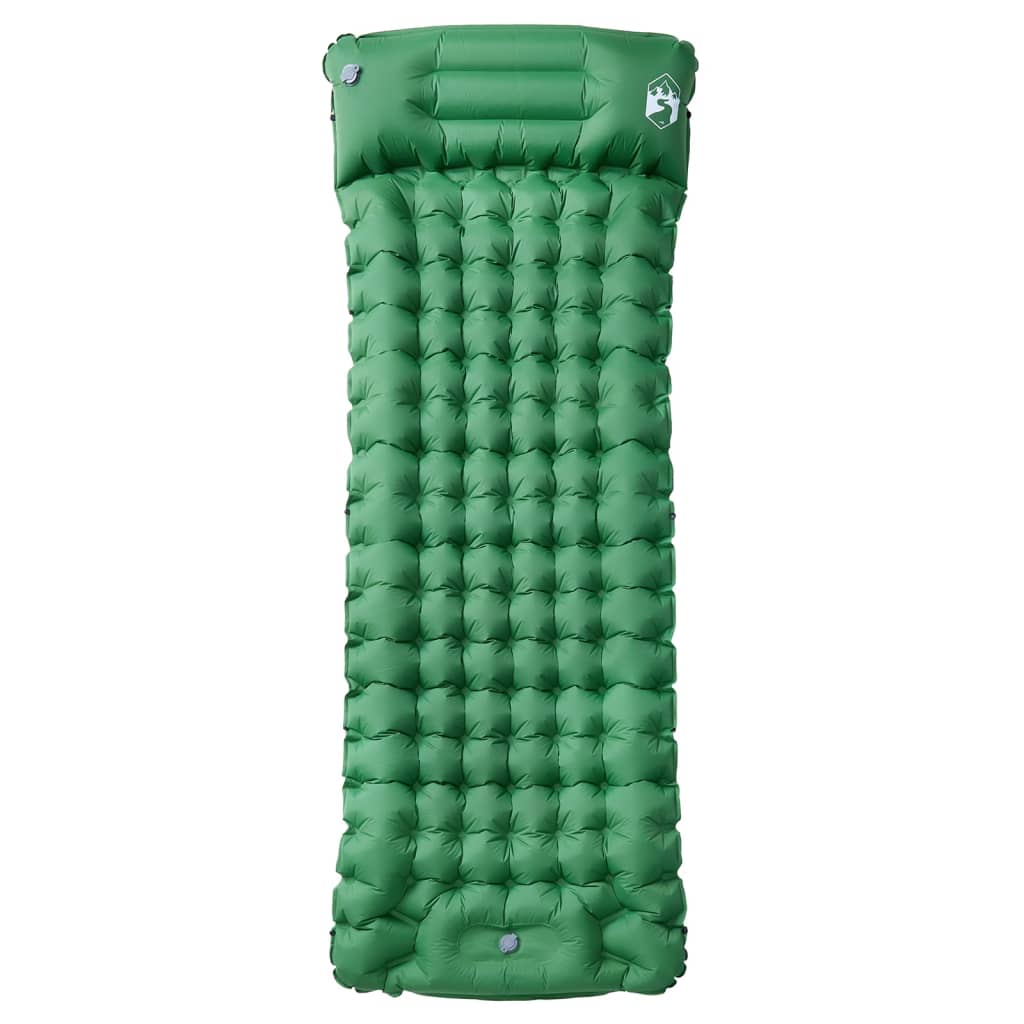 Materasso Campeggio Autogonfiabile Con Cuscini 1 Persona Verde