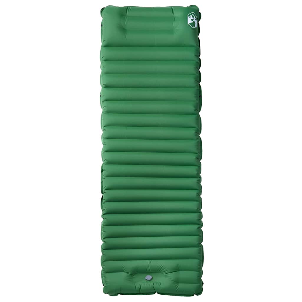 Materasso Campeggio Autogonfiabile Con Cuscini 1 Persona Verde