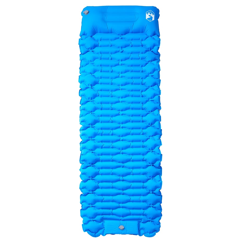 Materasso Da Campeggio Autogonfiabile Con Cuscini 1 Persona Blu