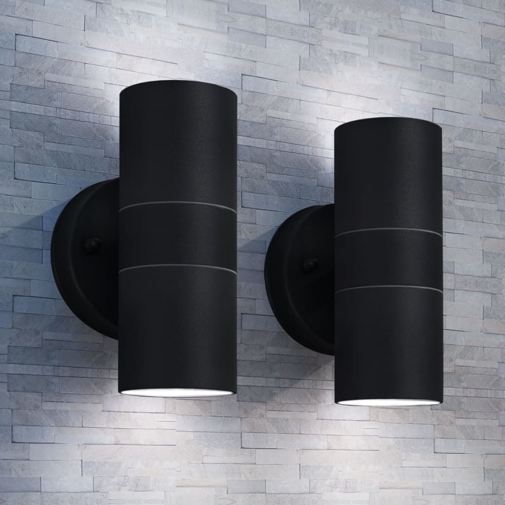 Applique Da Parete 2 Pz Acciaio Inox Proiezione Alto/basso
