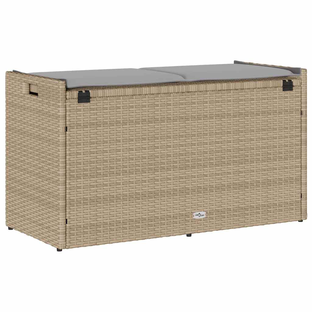 Cassapanca Da Esterno Con Cuscino Beige 100 Cm In Polyrattan - Image 5