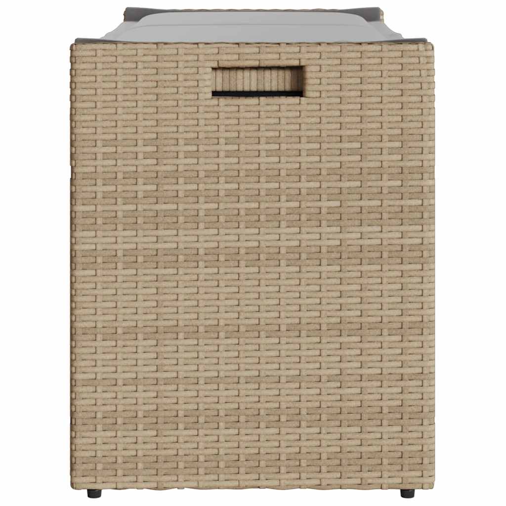 Cassapanca Da Esterno Con Cuscino Beige 100 Cm In Polyrattan - Image 4