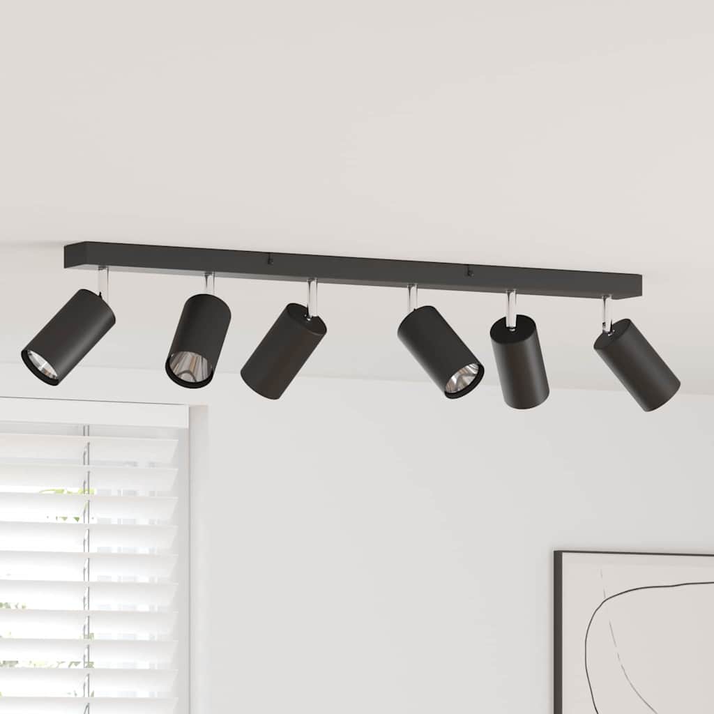 Faretto Da Soffitto Nero 73 X 6 X 16 Cm Metallo