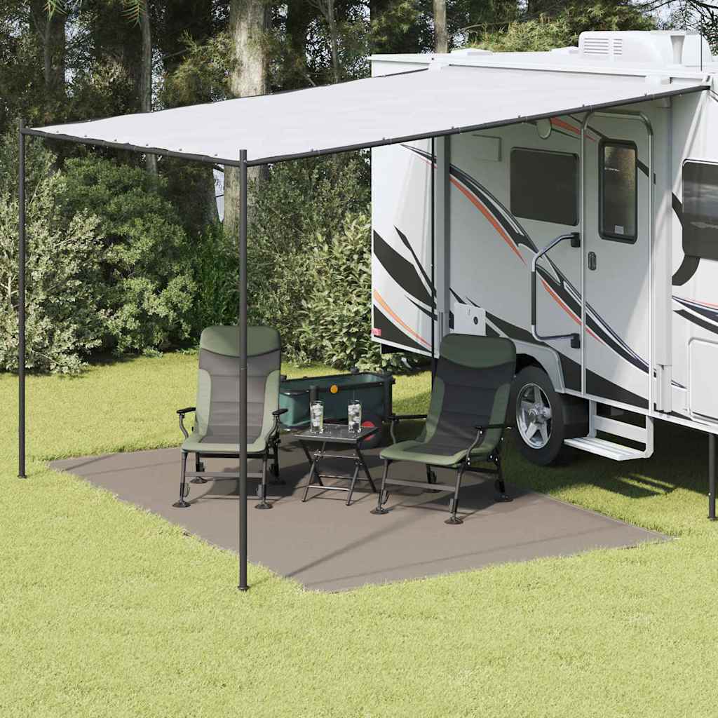 Tappeto Da Tenda Grigio Chiaro 400 X 250 Cm Polietilene