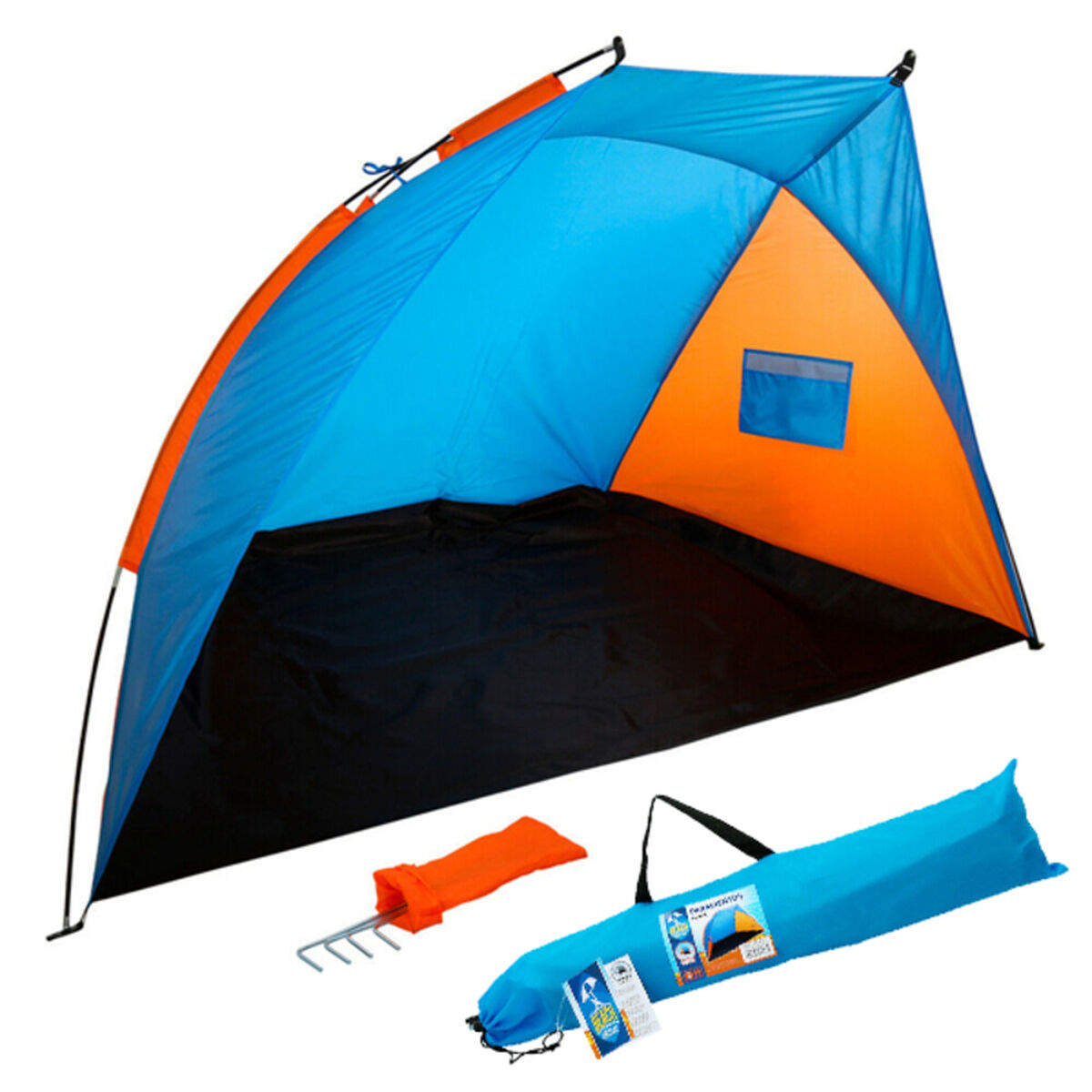 Parabrezza Beach Colorbaby 62137 Azzurro Arancio (200 X 125 X 120 Cm)