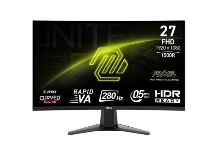 Msi Mag 276cxfde, GaminG-Monitor - (68.6 Cm (27 Zoll), Schwarz, Fullhd, Rapid Va, Curved, Hdmi, Dp, 280hz Panel) [energieklasse E] (9s6-3ce01M-015)