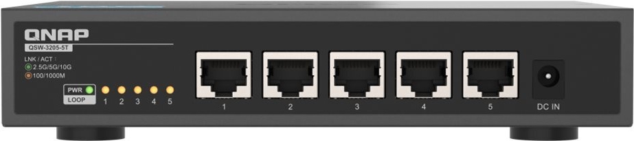 Qnap QsW-3205-5t - Switch - Unmanaged - 5 X 100/1000/2.5g/5g/10gbasE-T - Desktop (qsW-3205-5t)