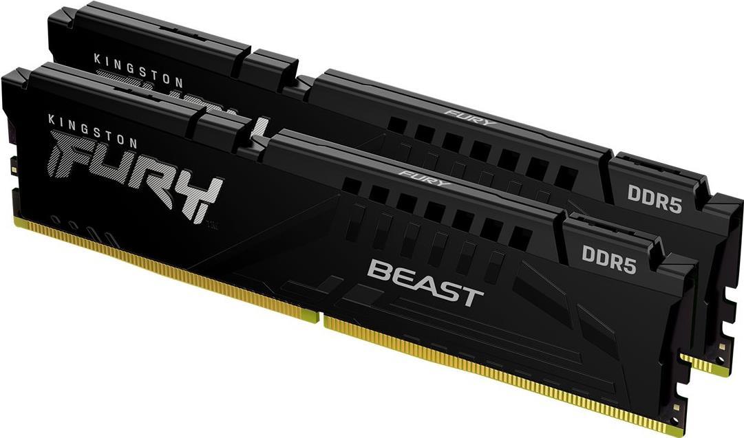 Kingston Fury Beast - Ddr5 - Kit - 64 Gb: 2 X 32 Gb - Dimm 288-Pin - 5200 Mhz / Pc5-41600 - Cl40 - 1.25 V - Ungepuffert - ON-Die Ecc (kf552c40bbk2-64)