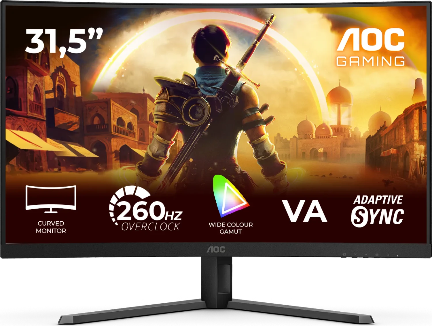Aoc C32g42ze GaminG-Monitor 80?cm (31.5") Full Hd - Hdmi/dp - Schwarz/rot