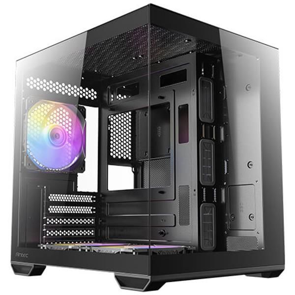 Antec 0-761345-10217-9 Computer Case Mini Tower Nero (antec Cx60m Argb Mini Tower Micro Atx Gaming Case, Black, Tempered Glass Panels, Dual Chamber D
