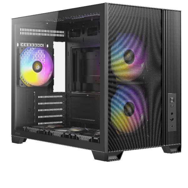 Antec Flux M Micro Tower Nero (antec Flux M Mini Tower Pc Case - Tempered Glass, Steel/plastic, 6 Pwm Fans, UsB-C, MicrO-Atx/itx Compatibility)