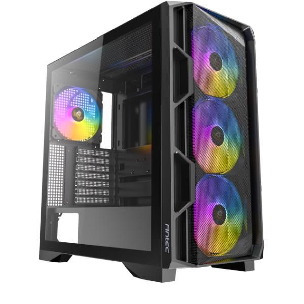 Antec AX-1000 Argb Midi Tower Nero (antec Ax1000 Argb MiD-Tower Gaming Pc Case, Full Mesh Front, Tempered Glass, Steel/plastic, 4 X 120mm Argb Fans,