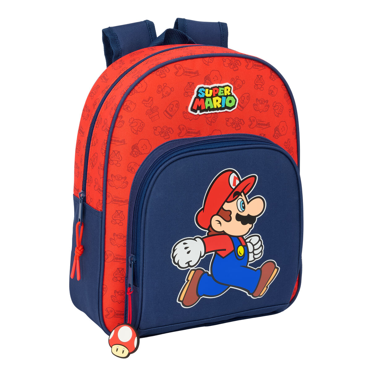 Zaino Scuola Super Mario Trick Rosso Blu Scuro 28 X 34 X 10 cm