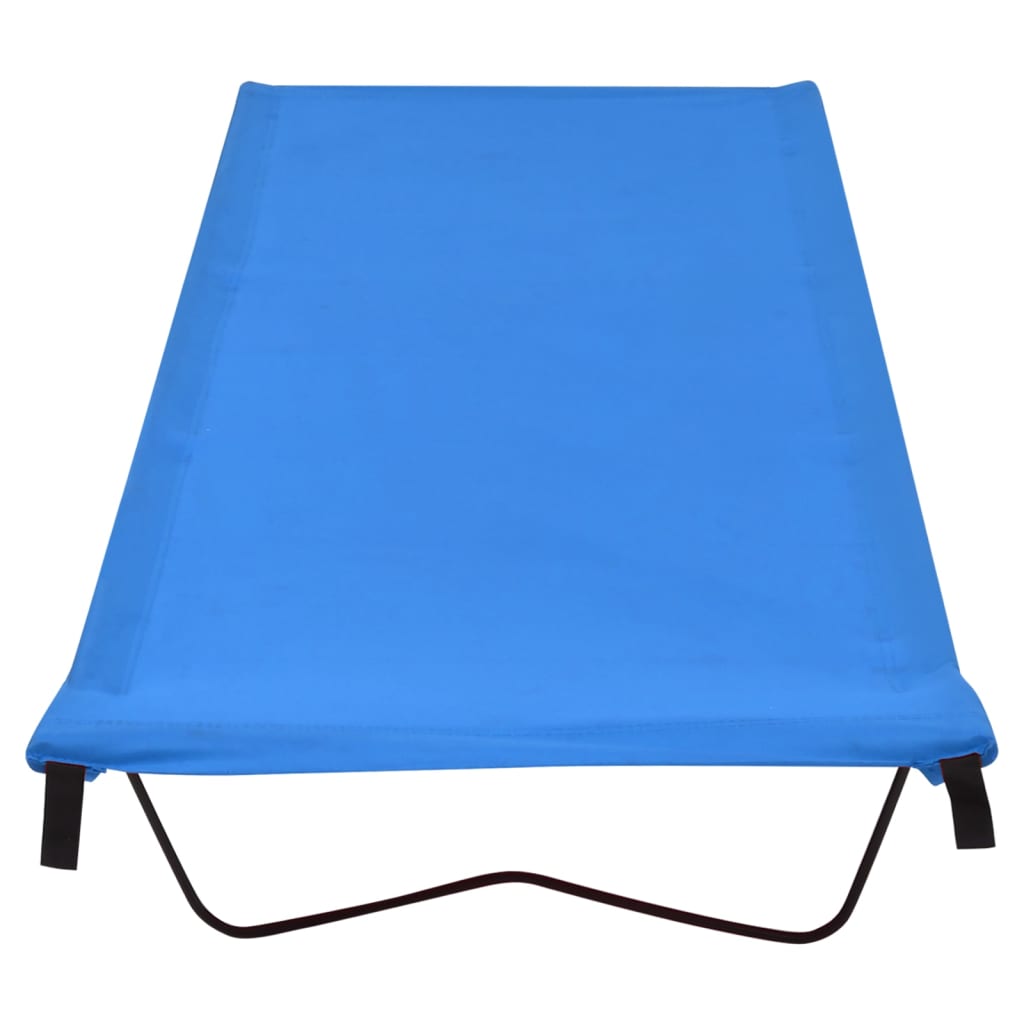 Lettini Campeggio 2 Pz 180x60x19 Cm Tessuto Oxford Acciaio Blu - Image 3