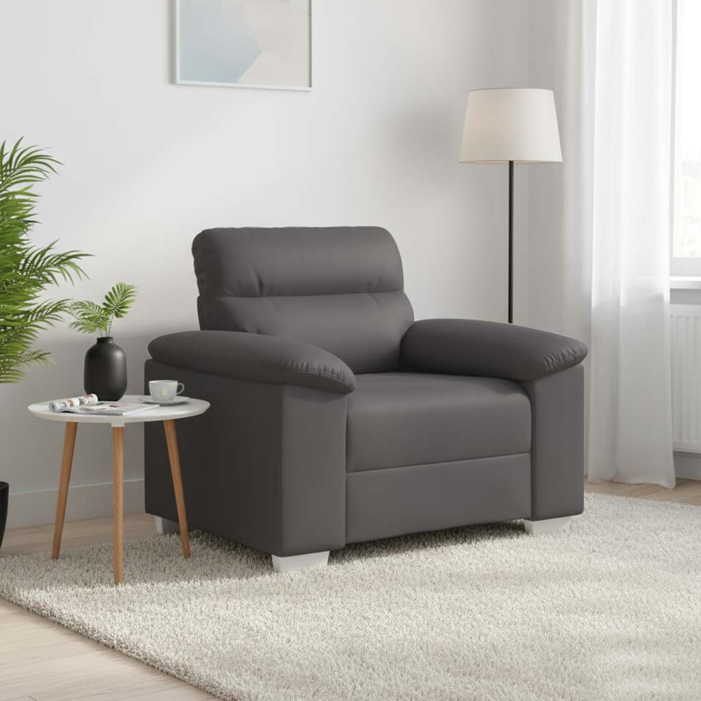 Poltrona Grigia 100x81x84 Cm In Similpelle