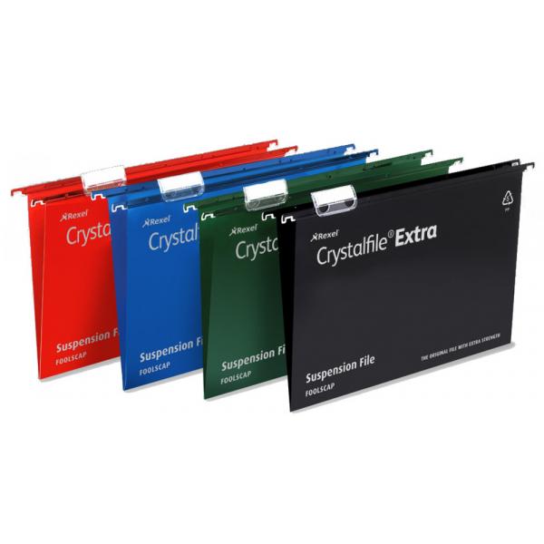 Rexel 70628 Cartella Sospesa E Accessorio Verde, Verde, Verde, Verde, Verde, Verde (rexel Crystalfile Extra Foolscap Suspension File 15mm V-Base Pack