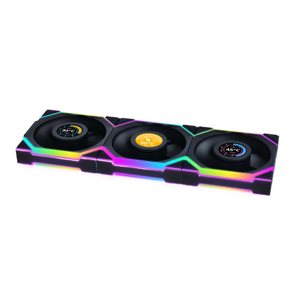 Lian Li Uni Fan Sl Wireless Lcd 120 Case Per Computer Ventilatore 12 Cm Nero 3 Pz (lian Li Uni Fan Sl Wireless Lcd 120mm Triple Pack - Black) - Image 3