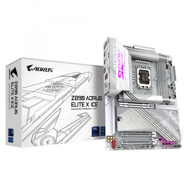 Gigabyte Z890 Aorus Elite X Ice Scheda Madre - Supporta Cpu Intel Core Ultra (serie 2), Vrm A 16+1+2 Fasi, Fino A 9500mhz Ddr5 (oc), 1xpcie 5.0 + 4xp