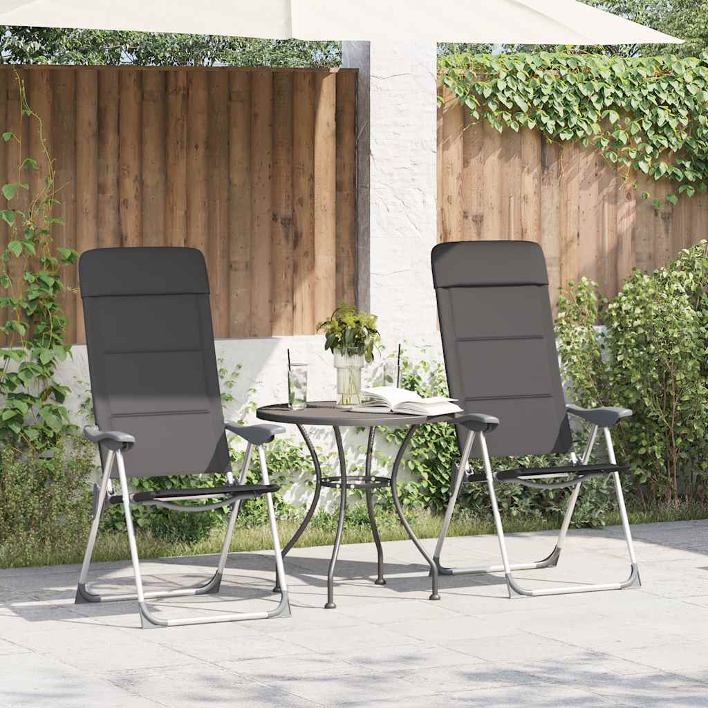 Sedie Da Campeggio 2 Pz In Alluminio Grigio 58x69x111 cm