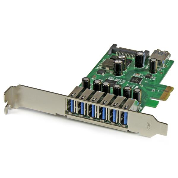 StarTech.com Scheda Espansione PCI Express USB 3.0 a 7 porte con profilo basso e standard - alimentazione SATA (7 PT PCIE USB 3.0 ADAPTER CARD - SATA POWER UASP SUPPORT)