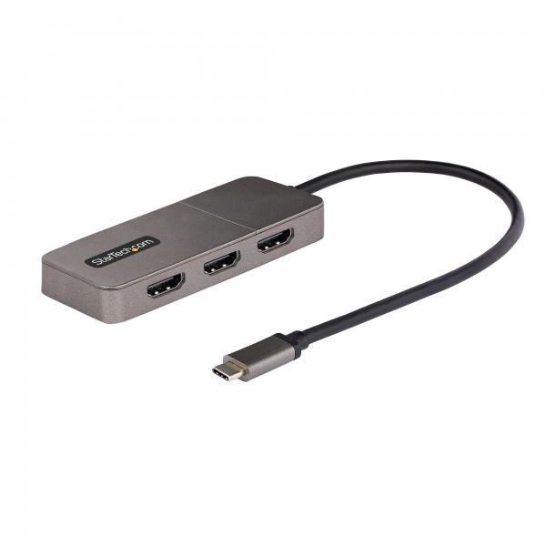 StarTech.com Adattatore USB-C HDMI a 3 Porte - MST Hub USB C a HDMI 4K 60Hz - Convertitore da USB Type-C a Multi Monitor HDMI per Notebook - Splitter HDMI / Hub HDMI Multi-Stream Trasport - Cavo inte