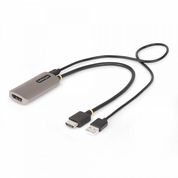 StarTech.com Cavo adattatore da HDMI a DisplayPort da 30 cm, 8K 60Hz, convertitore video attivo da HDMI 2.1 a DP 1.4, alimentato da bus USB con cavo incluso (HDMI TO DISPLAYPORT ADAPTER - - HDMI 2.1