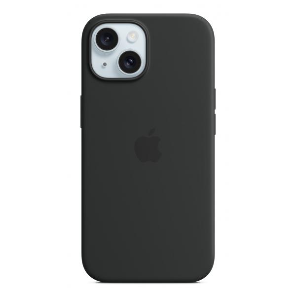 Apple Custodia MagSafe in silicone per iPhone 15 - Nero (IPHONE 15 SILICONE CASE WITH - MAGSAFE - BLACK)