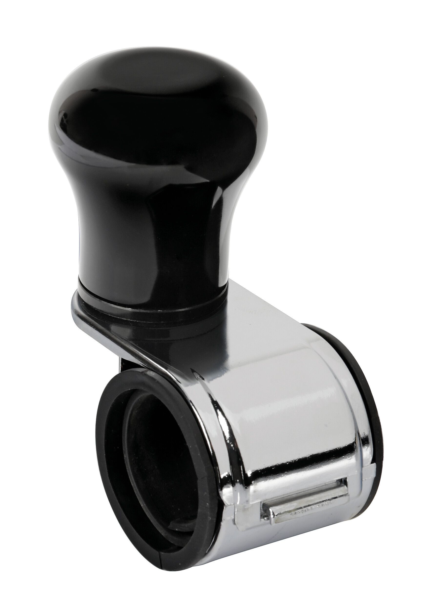 Revolve, pomello volante in alluminio anodizzato nero, staffa cromata