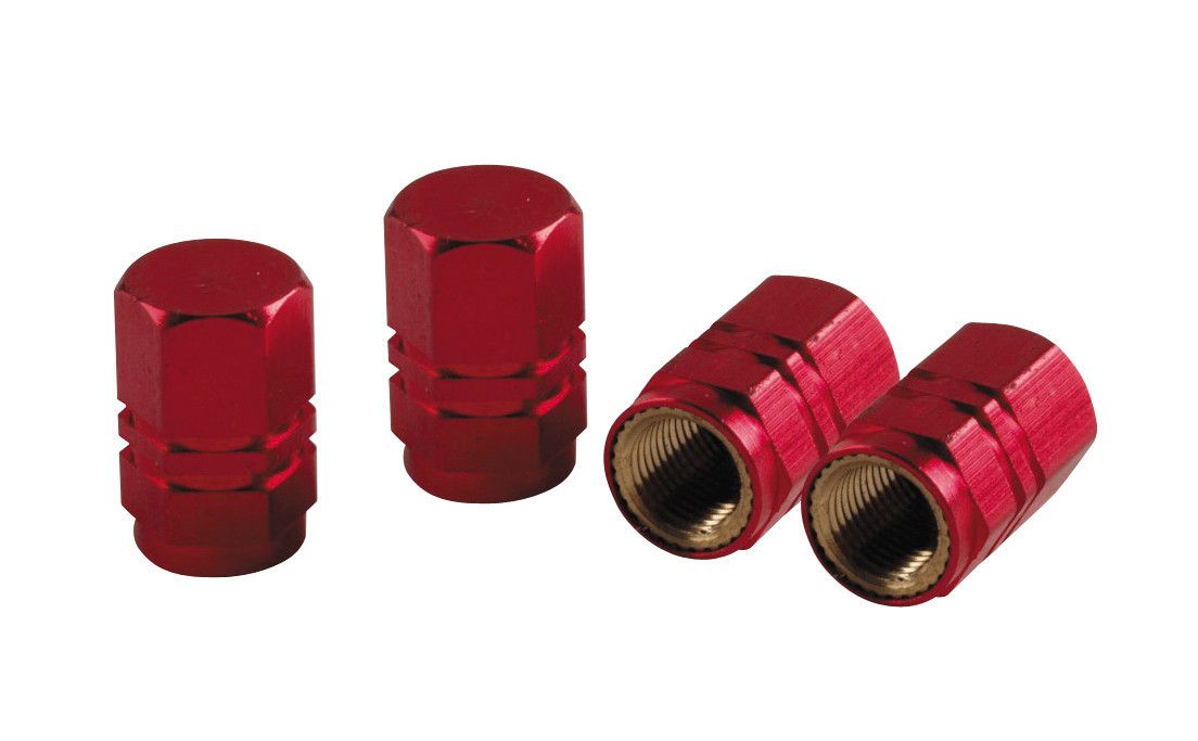 Sport-Cap Hexagonal, set 4 tappi coprivalvola - Rosso