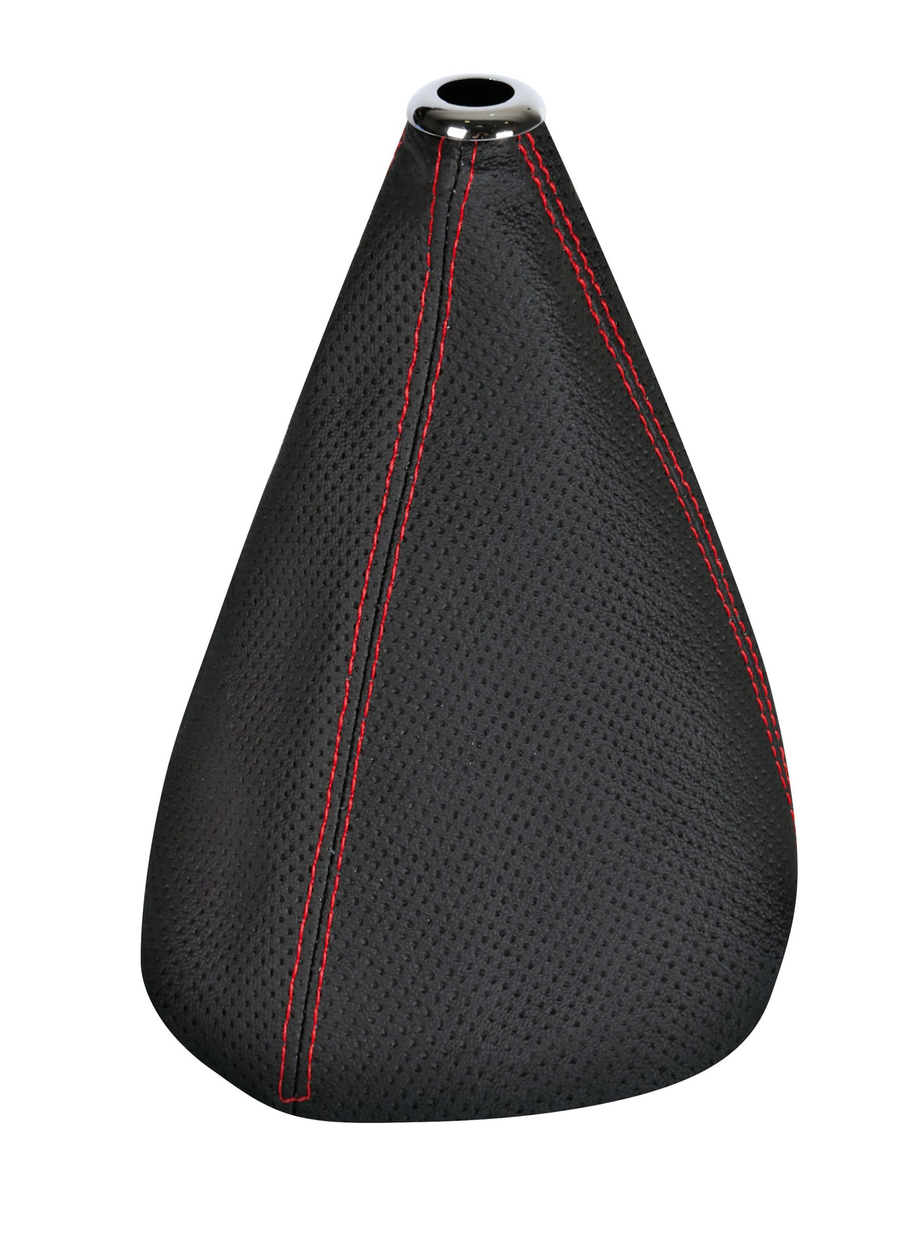 Premium Sport, cuffia leva cambio in pelle perforata - Nero/Rosso