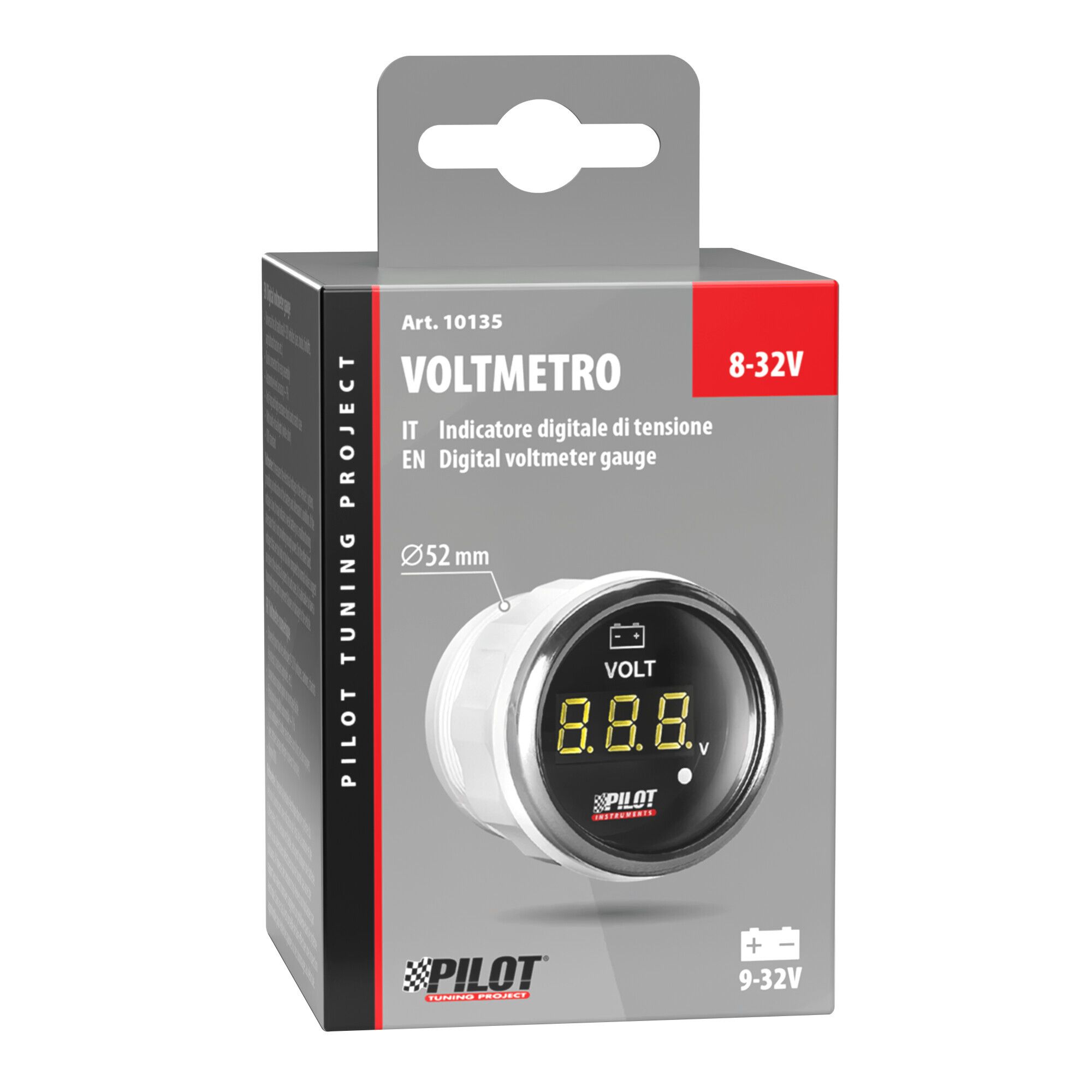 Black Digital Gauge Series, Voltimetro - Ø 2” (52 mm) - Image 5