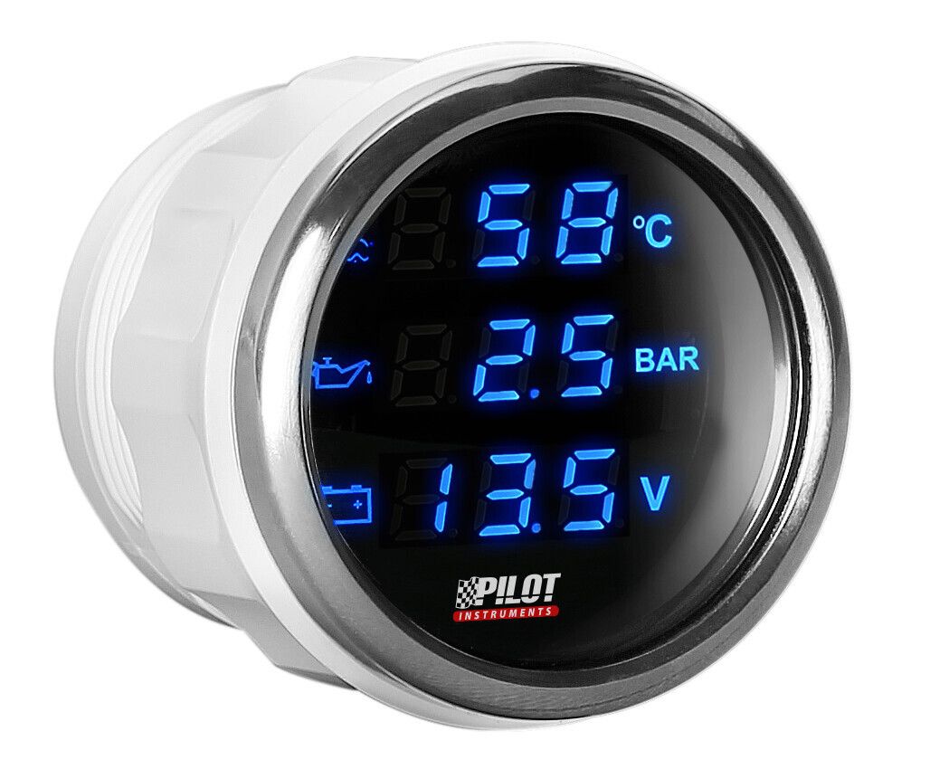 Black Digital Gauge Series, Manometro 3 in 1 - Ø 2” (52 mm)