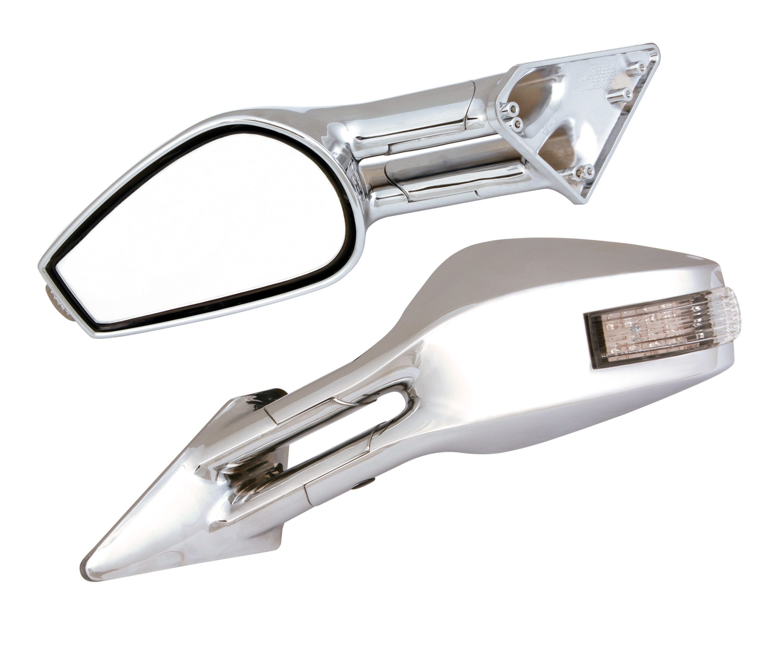 Race-6 Led, coppia specchi retrovisori esterni - Cromo