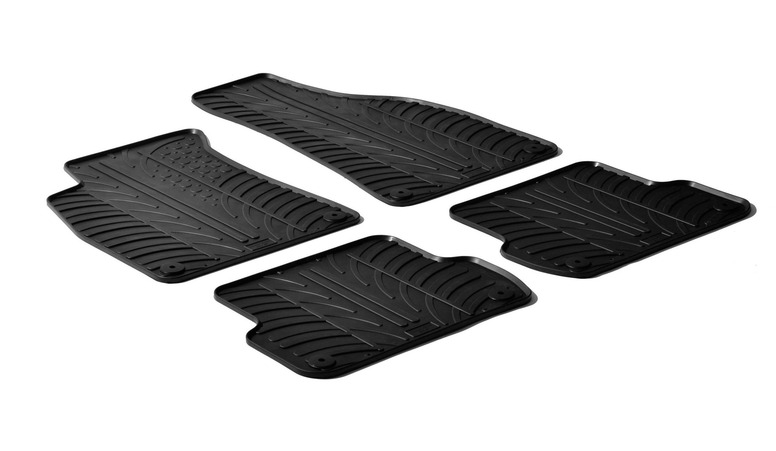 Set tappeti su misura in gomma - compatibile per Audi A4 4p (01/01>10/07) - Audi A4 Avant (09/01>04/08) - Audi A4 Cabrio (05/02>03/08) - Seat Exeo 4p (05/09>12/12) - Seat Exeo ST (09/09>12/12)
