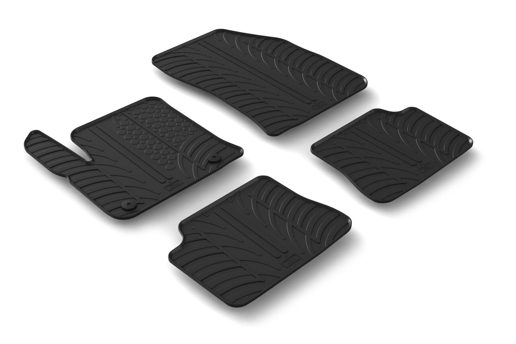 Set tappeti su misura in gomma - compatibile per Opel Corsa F 5p (09/19>06/23) elettrica - Peugeot 208 5p (11/19>08/23) elettrica - Opel Corsa F 5p (07/23>) elettrica - Peugeot 208 5p (09/23>) elettr